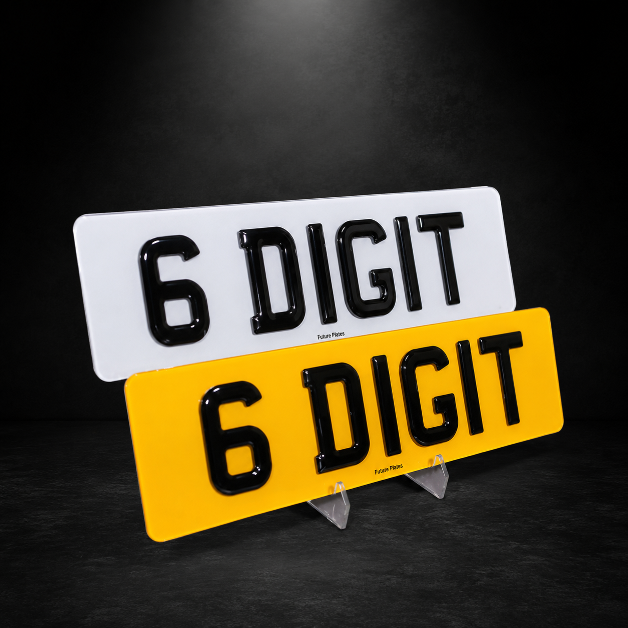 3D Gel Short Number Plates — real plate photograph