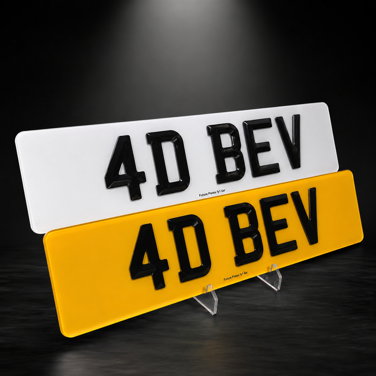 4D bevelled acrylic pair — angled cut edges