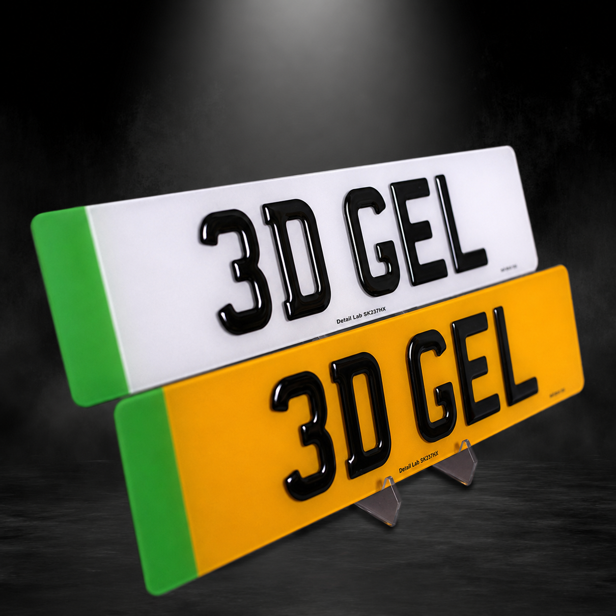3D gel studio shot with green flash